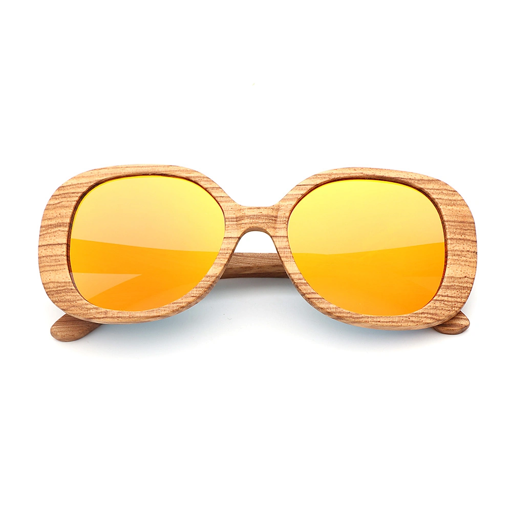 Polarized Eco-Friendly Bamboo and Wooden Oval Frame Sunglasses