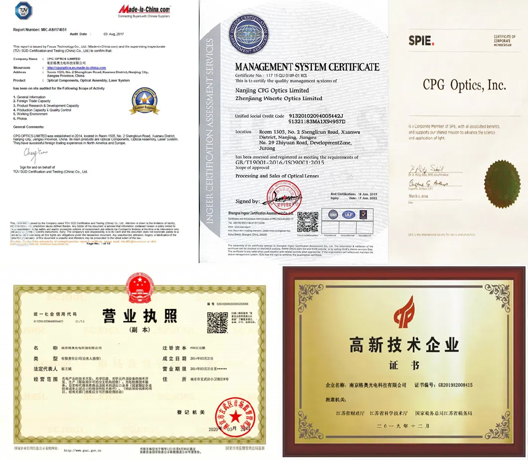 Optical Cemented Achromatic Doublet Glass Lens, Near Infrared Coating for Ophthalmic Instrument