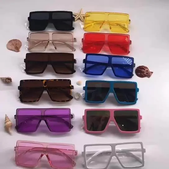 Nouveau Grand carré enfants lunettes de soleil bébé surdimensionné lunettes de soleil