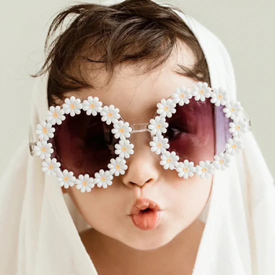 Lunettes de soleil tendance pour enfants, nouveau Design, monture de dessin animé, tournesol, marguerite, mignonnes, 2023